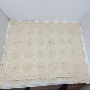 100% Cotton Croqueted Off white standard Pillow sham in Great condition unused